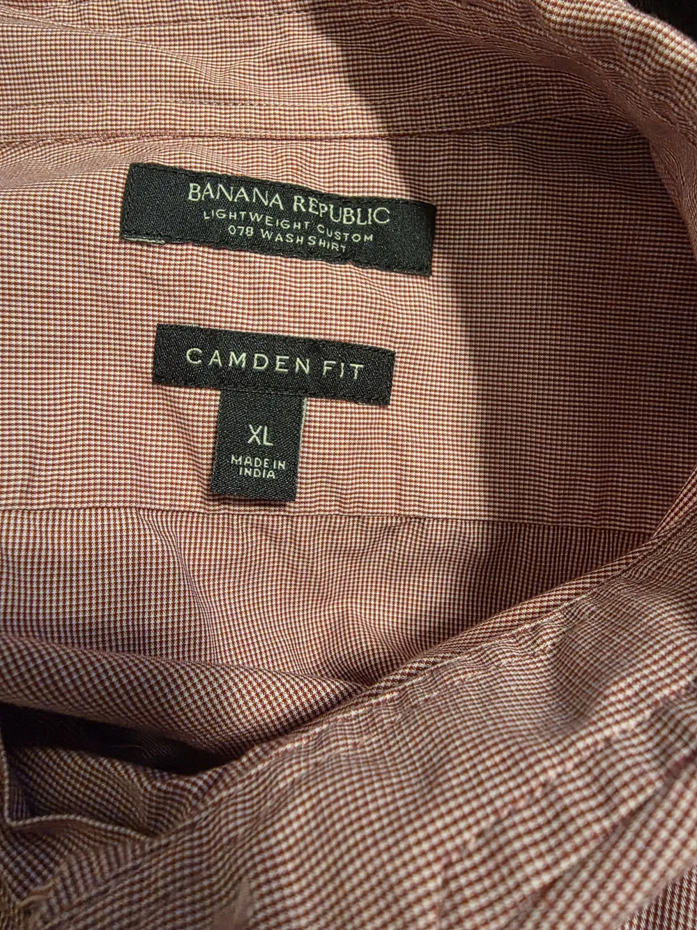 Banana Republic Camden Fit Lightweight Red Check Button-Down Shirt